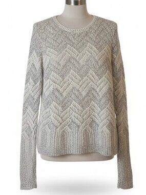 Lucky Brand Metallic Layered Cream Knit Top